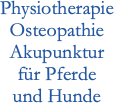 Physiotherapie Osteopathie Akupunktur für Pferde und Hunde